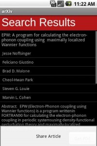 Screenshot 2 ArXiv Droid Search Listings